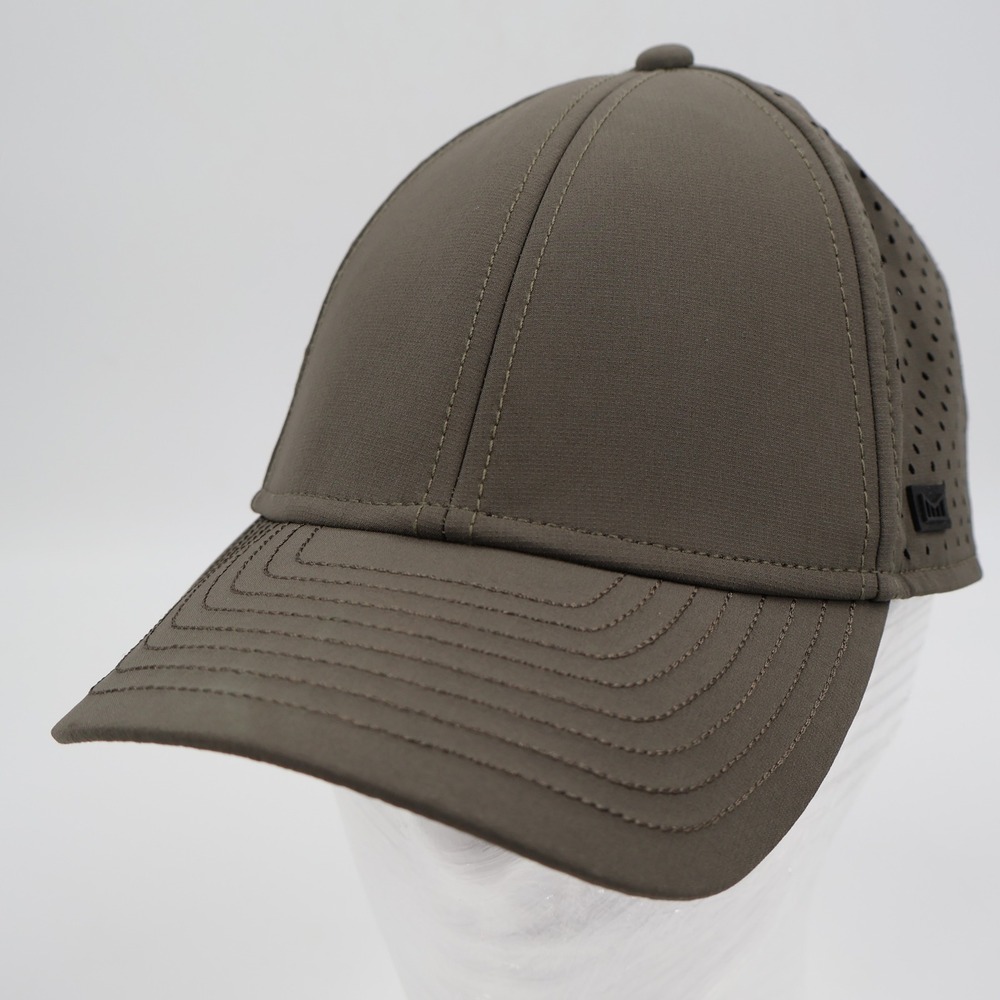 Melin A-Game Hydro Snapback Hat Mens 56cm Olive Green Water Resistant Perforated